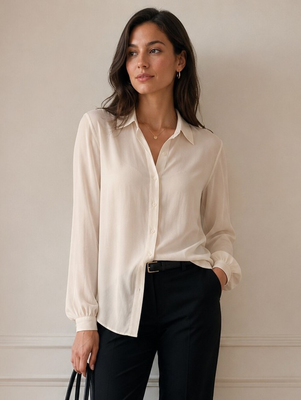 Lauren Ralph Lauren Silk Minimalist Classic Luxury Button Down Blouse 18 / 18W